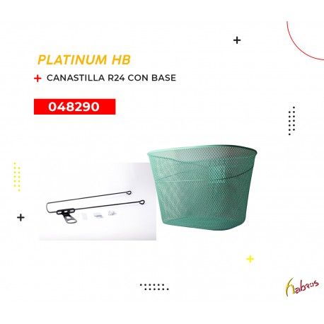 (048290)  CANASTILLA R-24  AZUL AGUA MARINA CON BASE PLATINUM-HB