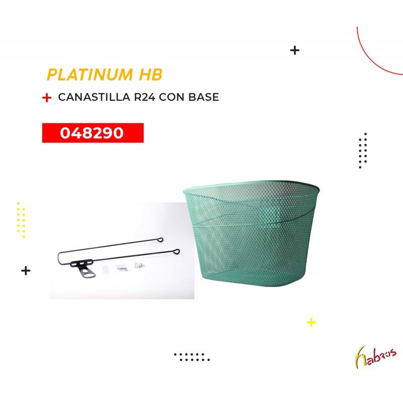 (048290)  CANASTILLA R-24  AZUL AGUA MARINA CON BASE PLATINUM-HB