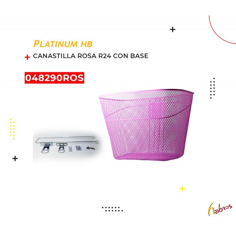 (048290ROS) CANASTILLA R-24 ROSA CON BASE PLATINUM-HB