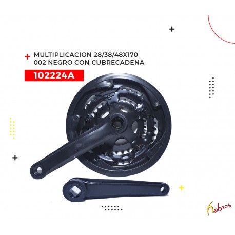 (102224A) MULTIPLICACION 28/38/48X170 002 NEGRO CON CUBRECADENAS