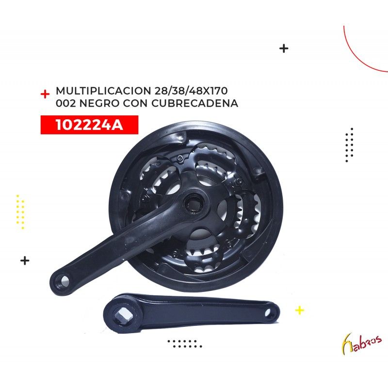 (102224A) MULTIPLICACION 28/38/48X170 002 NEGRO CON CUBRECADENAS