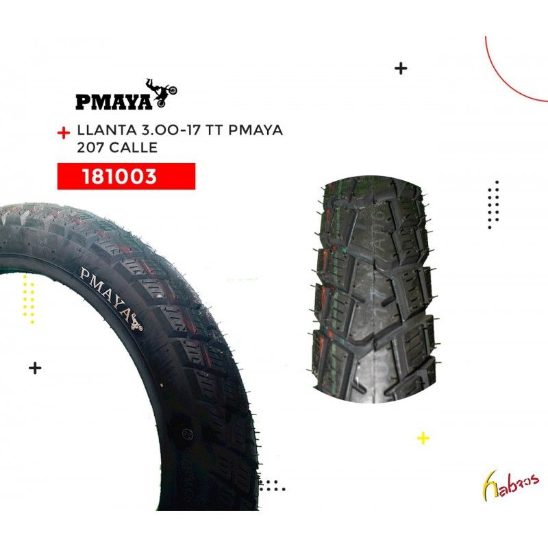 (181003) LLANTA 3.00-17 TT PMAYA F-207  CALLE