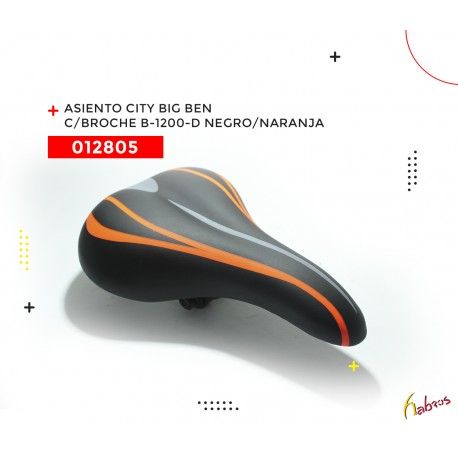 (012805) ASIENTO CITY BIG BEN  CON BROCHE B-1200-D  NEGRO NARANJA