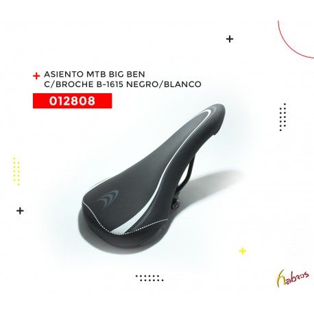(012808) ASIENTO MTB BIG BEN CON BROCHE B-1615 NEGRO/BLANCO