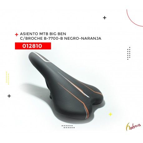 (012810) ASIENTO MTB BIG BEN CON BROCHE B-7700-B  NEGRO/NARANJA