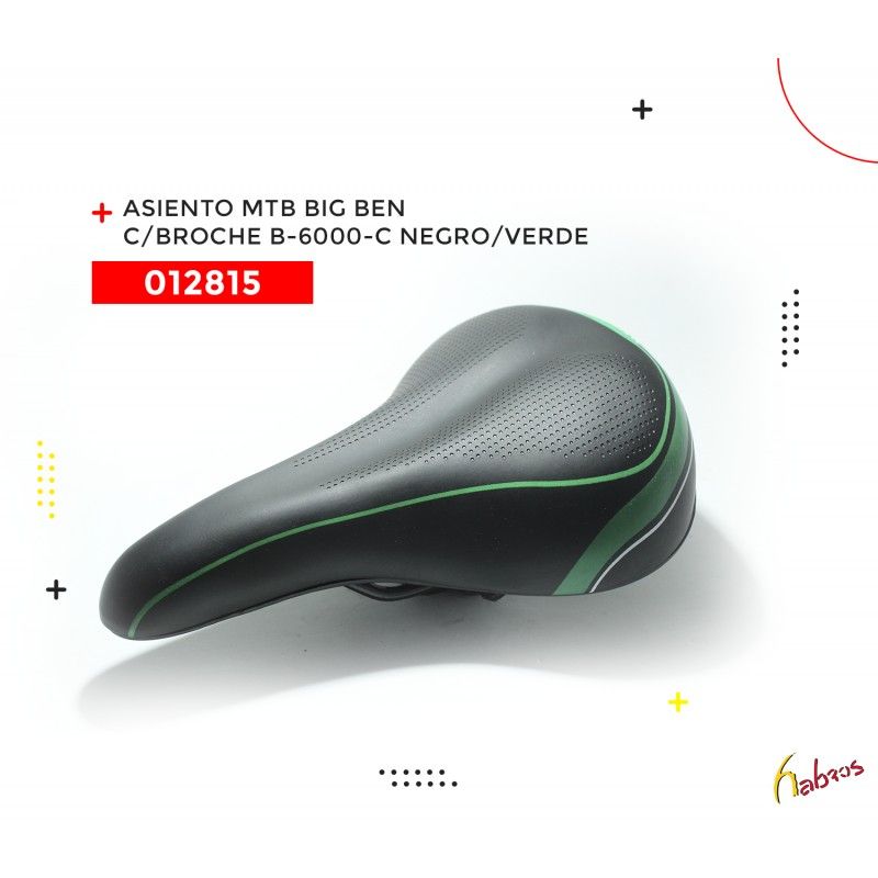 (012815) ASIENTO MTB BIG BEN CON BROCHE B-6000-C  NEGRO/VERDE