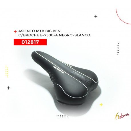 (012817) ASIENTO MTB CON BROCHE B-7500-A  NEGRO-BLANCO BIG BEN