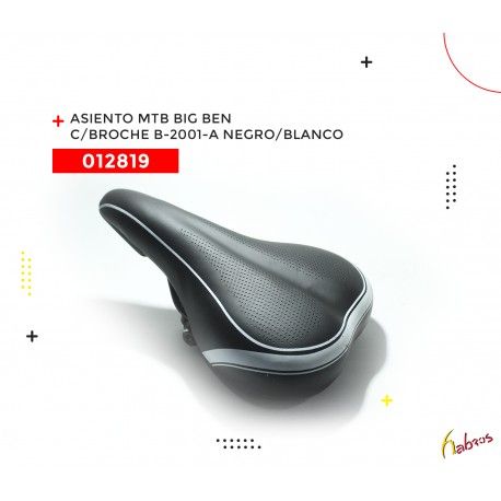 (012819) ASIENTO MTB BIG BEN CON BROCHE  B-2001-A  NEGRO/BLANCO