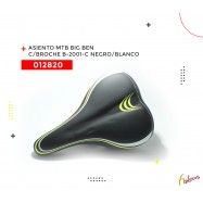(012820) ASIENTO MTB BIG BEN CON BROCHE  B-2001-C  NEGRO/BLANCO
