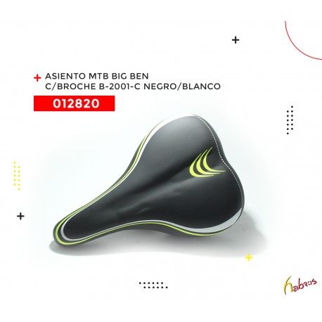 (012820) ASIENTO MTB BIG BEN CON BROCHE  B-2001-C  NEGRO/BLANCO