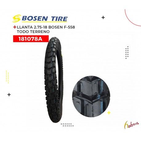 (181078A) LLANTA 2.75-18 BOSEN F-558 TODO TERRENO