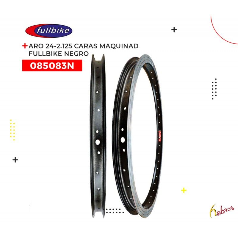 (085083N) ARO R-24-2.125 36H CARAS MAQUINADAS NEGRO FULLBIKE