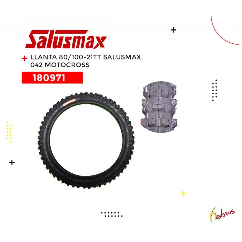 (180971)  LLANTA 80/100-21TT SALUSMAX  F-042