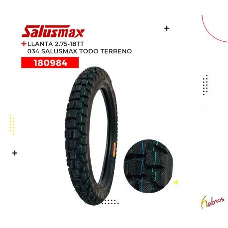 (180984) LLANTA 2.75-18TT 034 SALUSMAX TODOTERR