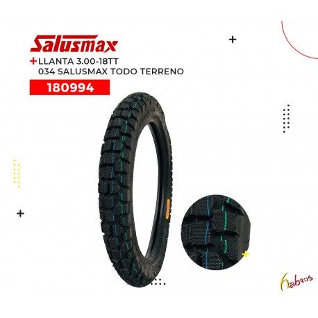 (180994) LLANTA 3.00-18 TT FH034 TODO TERRENO SALUSMAX