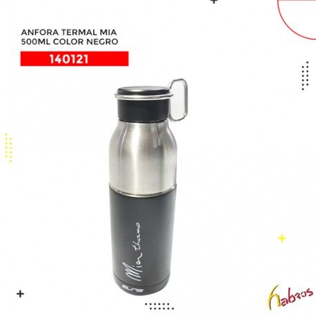 140121 ANFORA TERMAL MIA 500ML NEGRO