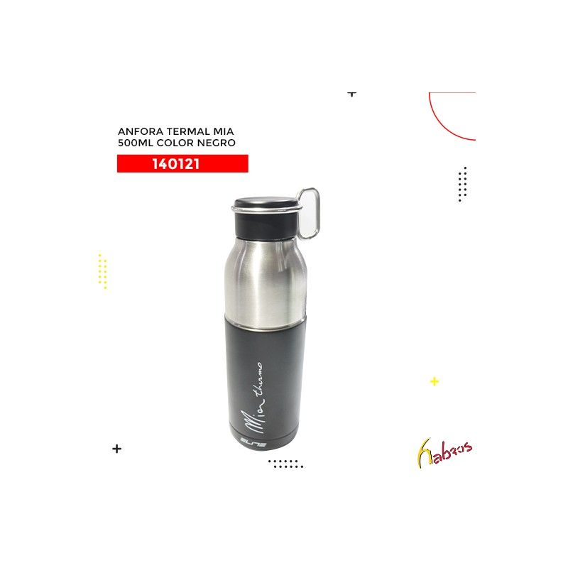 140121 ANFORA TERMAL MIA 500ML NEGRO