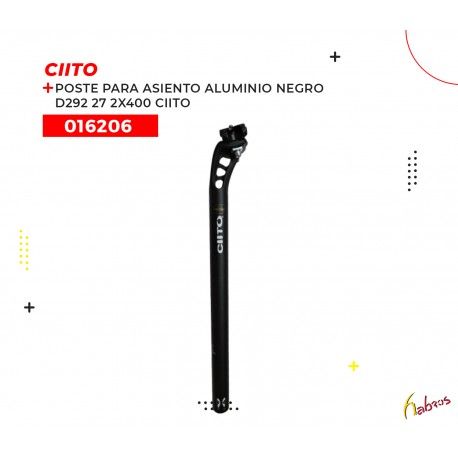 016206 (POSTE DE ASIENTO DE ALUMINIO CON BROCHE, MODELO D292, COLOR NEGRO, DE 27.2X400MM. MARCA CIITO)