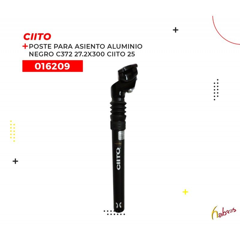 016209 (POSTE DE ASIENTO DE ALUMINIO CON BROCHE, MODELO C372, COLOR NEGRO, DE 27.2X300MM. MARCA CIITO)