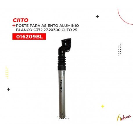 016209BL (POSTE DE ASIENTO DE ALUMINIO CON BROCHE, MODELO C372, COLOR BLANCO, DE 27.2X300MM. MARCA CIITO)