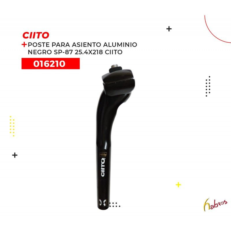 016210 (POSTE DE ASIENTO DE ALUMINIO CON BROCHE, MODELO SP-87, COLOR NEGRO, DE 25.4X218MM. MARCA CIITO)