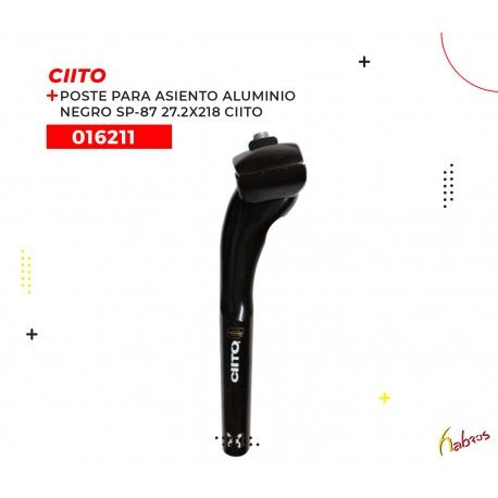 016211 (POSTE DE ASIENTO DE ALUMINIO CON BROCHE, MODELO SP-87, COLOR NEGRO, DE 27.2X218MM. MARCA CIITO)