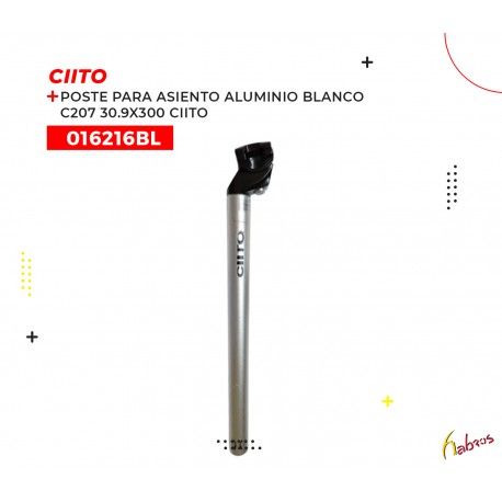 016216BL (POSTE DE ASIENTO DE ALUMINIO CON BROCHE, MODELO C207, COLOR BLANCO, DE 30.9X300MM. MARCA CIITO)