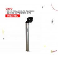 016217BL (POSTE DE ASIENTO DE ALUMINIO CON BROCHE, MODELO C207, COLOR BLANCO, DE 31.6X300MM. MARCA CIITO)