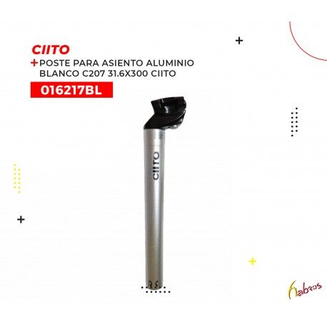 016217BL (POSTE DE ASIENTO DE ALUMINIO CON BROCHE, MODELO C207, COLOR BLANCO, DE 31.6X300MM. MARCA CIITO)