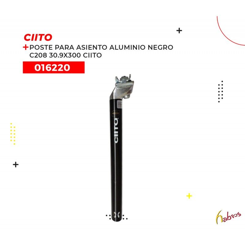 016220 (POSTE DE ASIENTO DE ALUMINIO CON BROCHE, MODELO C208, COLOR NEGRO, DE 30.9X300MM. MARCA CIITO)