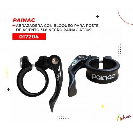 (017204) ABRAZADERA CON BLOQUEO PARA POSTE DE ASIENTO 31.8 NEGRO PAINAC AT-109
