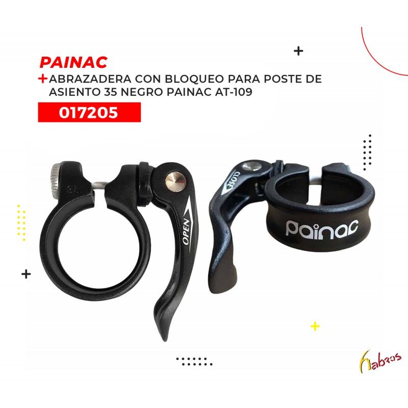 (017205) ABRAZADERA CON BLOQUEO PARA POSTE DE ASIENTO 35 NEGRO PAINAC AT-109