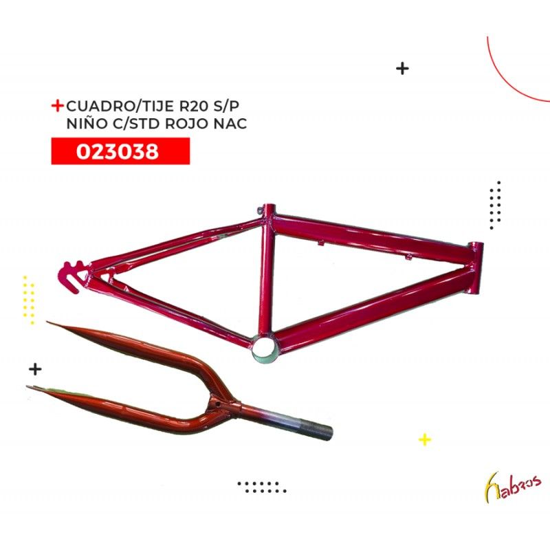 023038 - CUADRO/TIJERA R20 SIN PIVOTE PARA NIÑO CUADRO STANDAR COLOR:ROJO METALICO NACIONAL