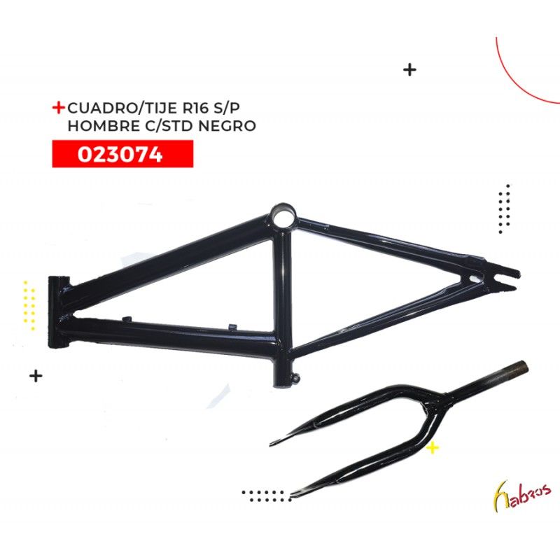 023074 - CUADRO/TIJERA R16 SIN PIVOTE PARA NIÑO CUADRO STANDAR COLOR: NEGRO NACIONAL