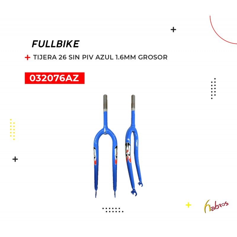 (032076AZ) TIJERA 26 MTB S/PIVOTE AZUL 1.6MM GROSOR FULLBIKE