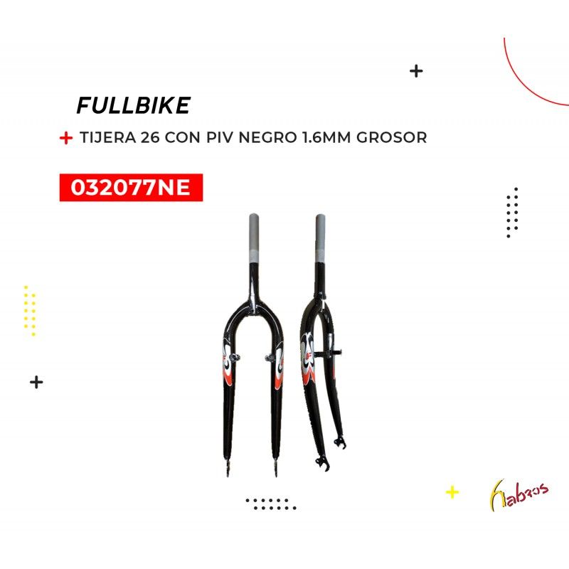 (032077NE) TIJERA 26 MTB C/PIVOTE NEGRO 1.6MM GROSOR FULLBIKE