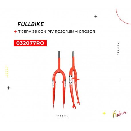 (032077RO) TIJERA 26 MTB C/PIVOTE ROJO 1.6MM GROSOR FULLBIKE