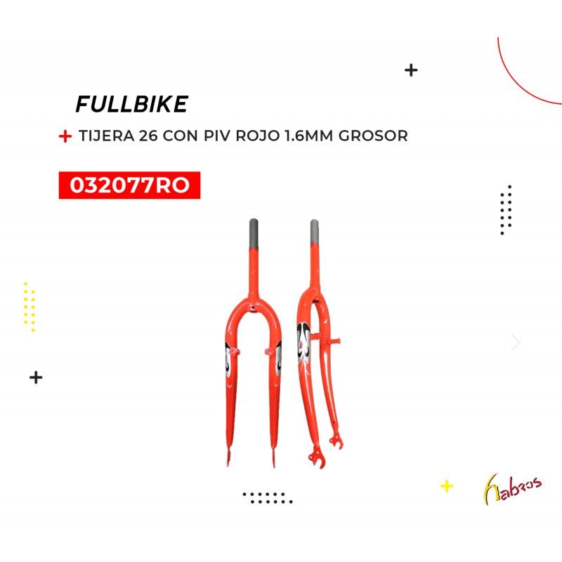 (032077RO) TIJERA 26 MTB C/PIVOTE ROJO 1.6MM GROSOR FULLBIKE