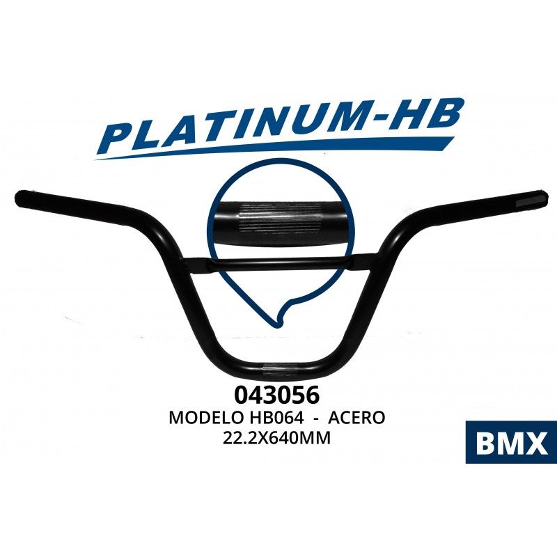 (043056) MANUBRIO BMX 064 CROMADO fierro PLATINUM