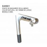 (045901) POSTE DE MANUBRIO DE ALUMINIO, COLOR NATURAL, DE 100MM DE LARGO. MODELO C80D. MARCA PAINAC