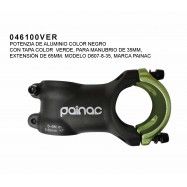 046100VE (POTENZIA DE ALUMINIO MODELO:D607-8-35 COLOR NEGRO CON TAPA COLOR VERDE, PARA MANUBRIO DE 35MM)