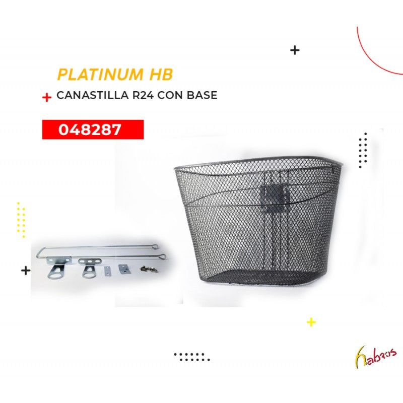 (048287) CANASTILLA R-24 NEGRO CON BASE PLATINUM-HB