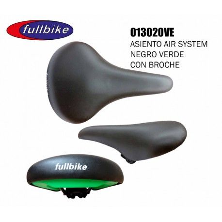 013020VE (ASIENTO FULLBIKE AIR SYSTEM NEGRO-VERDE CON BROCHE)