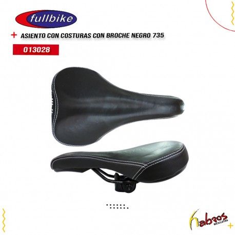 (013028) ASIENTO CON COSTURAS CON BROCHE FULLBIKE NEGRO 735 C/B