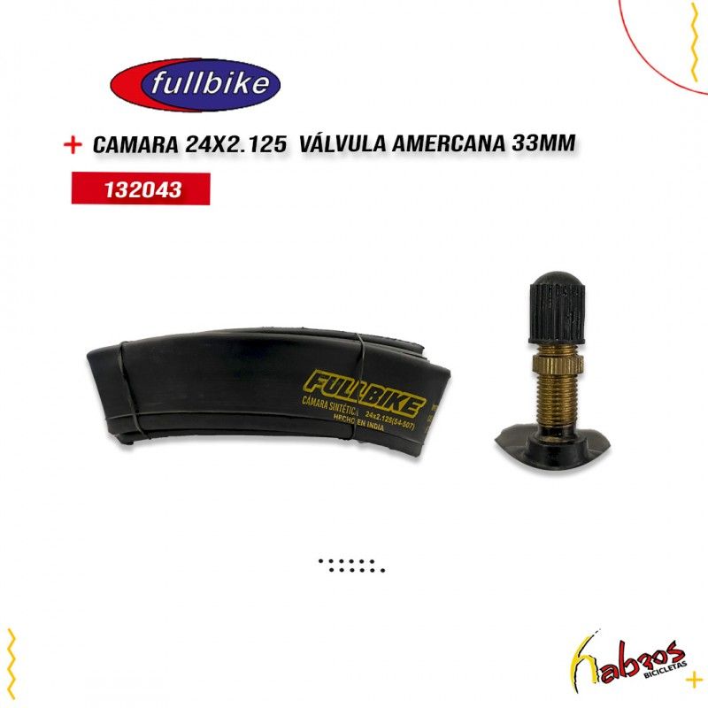 132043 - CAMARA 24x2.125 VALVULA AMERICANA 33MM FULLBIKE
