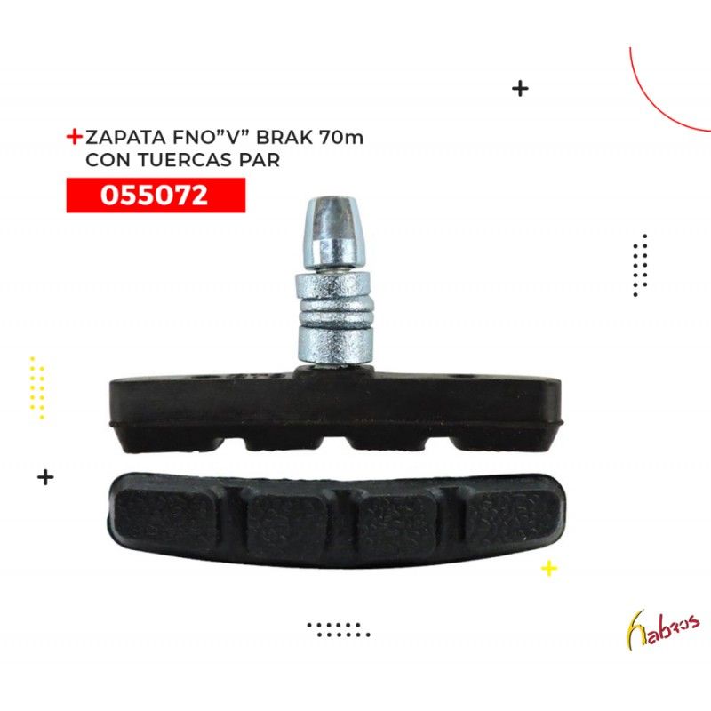 (055072) ZAPATA PARA FRENO "V" BRAKE 70MM TUERCA BS07