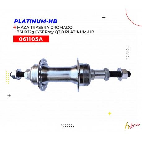 (061105A) MAZA TRASERA 36H X 12G CON SEPARADOR CP PLATINUM-HB