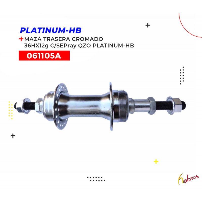 (061105A) MAZA TRASERA 36H X 12G CON SEPARADOR CP PLATINUM-HB