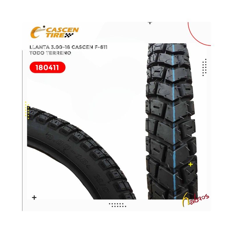 (180411) LLANTA 3.00-18 F-811 TODO TERRENO CASCEN TIRE