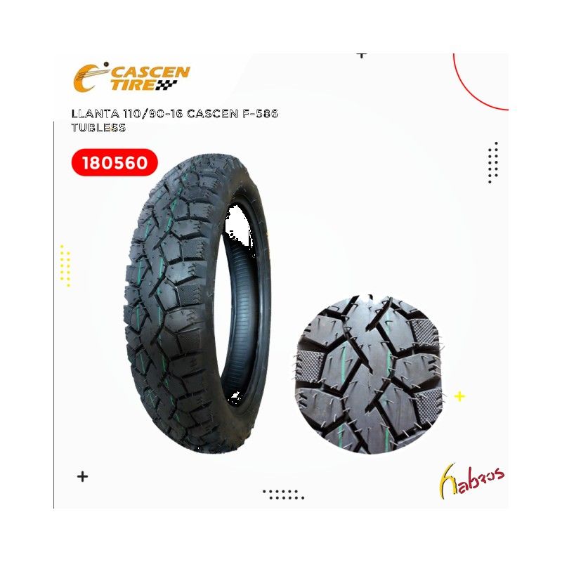 (180560) LLANTA 110/90-16 CASCEN  F-586tubless